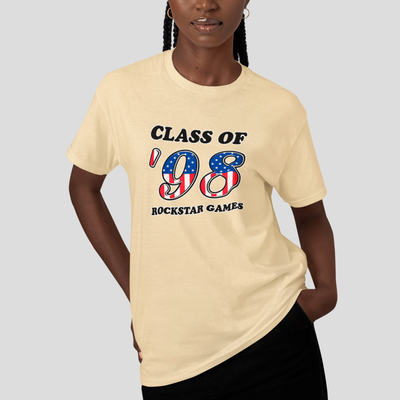 Camiseta Básica Unissex GTA Class Of 98 Rockstar Games