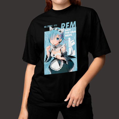 Camiseta Básica Unissex Rem Do It For Your Waifu Re Zero