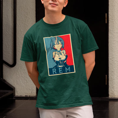 Camiseta Básica Unissex Rem Poster Pop Re Zero