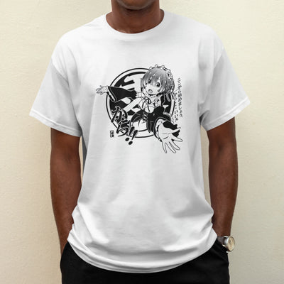 Camiseta Básica Unissex Rem Kanji Circulo Re Zero