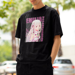 Camiseta Básica Unissex Emilia Kanji Re Zero