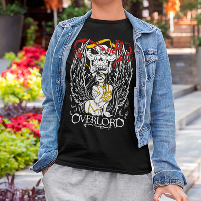 Camiseta Básica Unissex Overlord Albedo Ainz Kanji