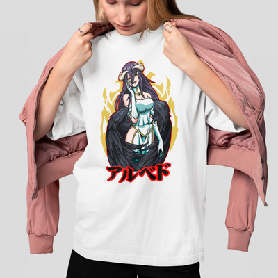 Camiseta Básica Unissex Overlord Albedo Kanji