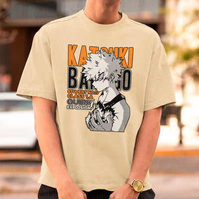 Camiseta Básica Unissex Katski Bakugo Quirk Boku No Hero
