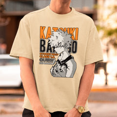 Camiseta Básica Unissex Katski Bakugo Quirk Boku No Hero