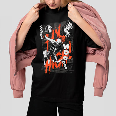 Camiseta Básica Unissex Hinata Wooosh Haikyuu