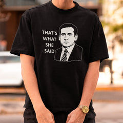 Camiseta Básica Unissex The Office Michael She Said