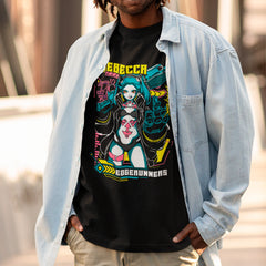 Camiseta Básica Unissex Rebecca Dedo Cyberpunk Edgedruuners