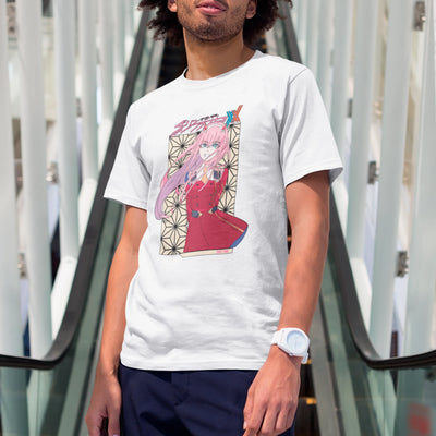Camiseta Básica Unissex Zero Two Sorriso Kanji Darling In The Franxx