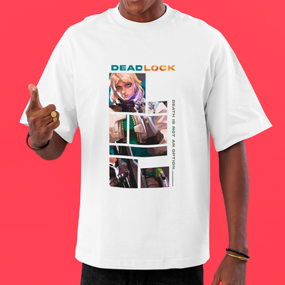 Camiseta Oversized Valorant Dead Lock Quadrados