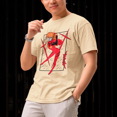 Camiseta Básica Unissex Asuka Estrela Evangelion