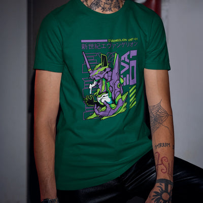 Camiseta Básica Unissex Eva 01 Kanji Evangelion