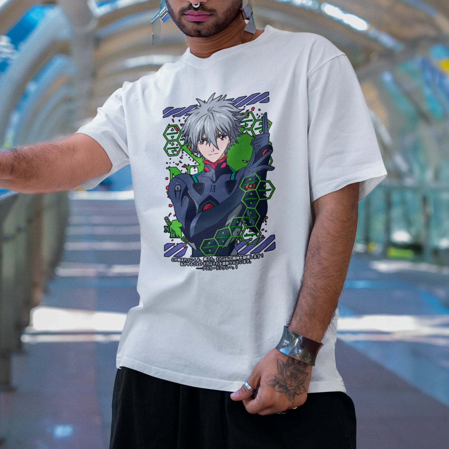 Camiseta Básica Unissex Kaworu Emergency Evangelion