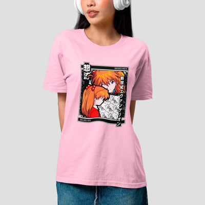 Camiseta Básica Unissex Asuka Nerv Kanji Evangelion
