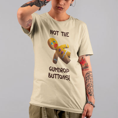 Camiseta Básica Unissex Not The Gumdrop Buttons Biscoito Shrek
