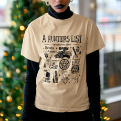 Camiseta Básica Unissex A Hunters List Supernatural