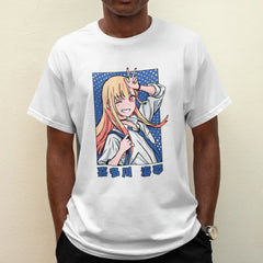 Camiseta Básica Unissex Marin Sorrindo V Kanji My Dress Up Darling