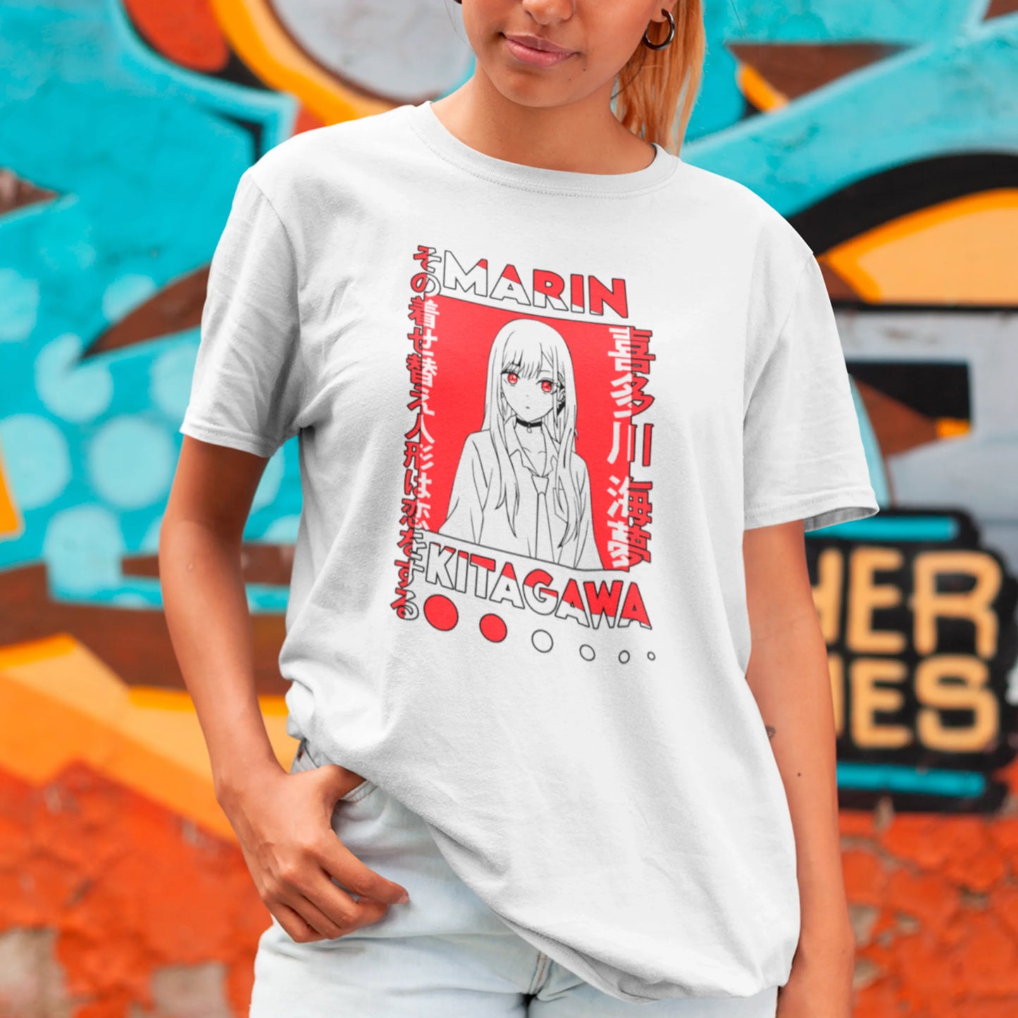 Camiseta Básica Unissex Marin Kitagawa Kanji My Dress Up Darling