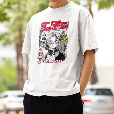 Camiseta Básica Unissex Okarun Kanji Dandadan