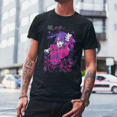 Camiseta Básica Unissex Ai Hoshino Piscando Oshi No Ko