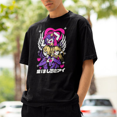 Camiseta Básica Unissex Ai Hoshino e Filhos Oshi No Ko