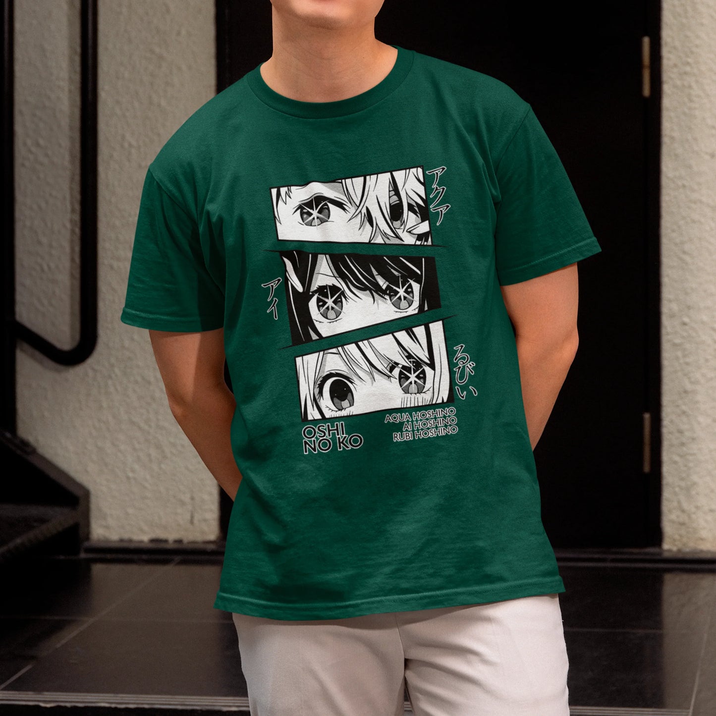 Camiseta Básica Unissex OLHOS Ai Hoshino e Filhos Oshi No Ko