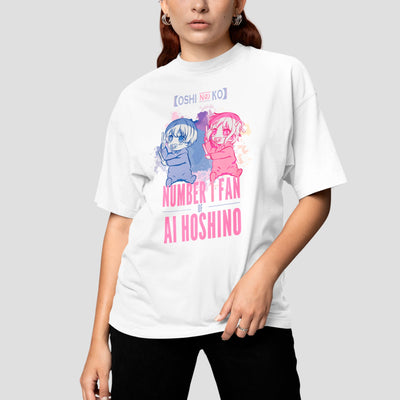 Camiseta Básica Unissex Aqua e Ruby Number 1 Fan Oshi No Ko
