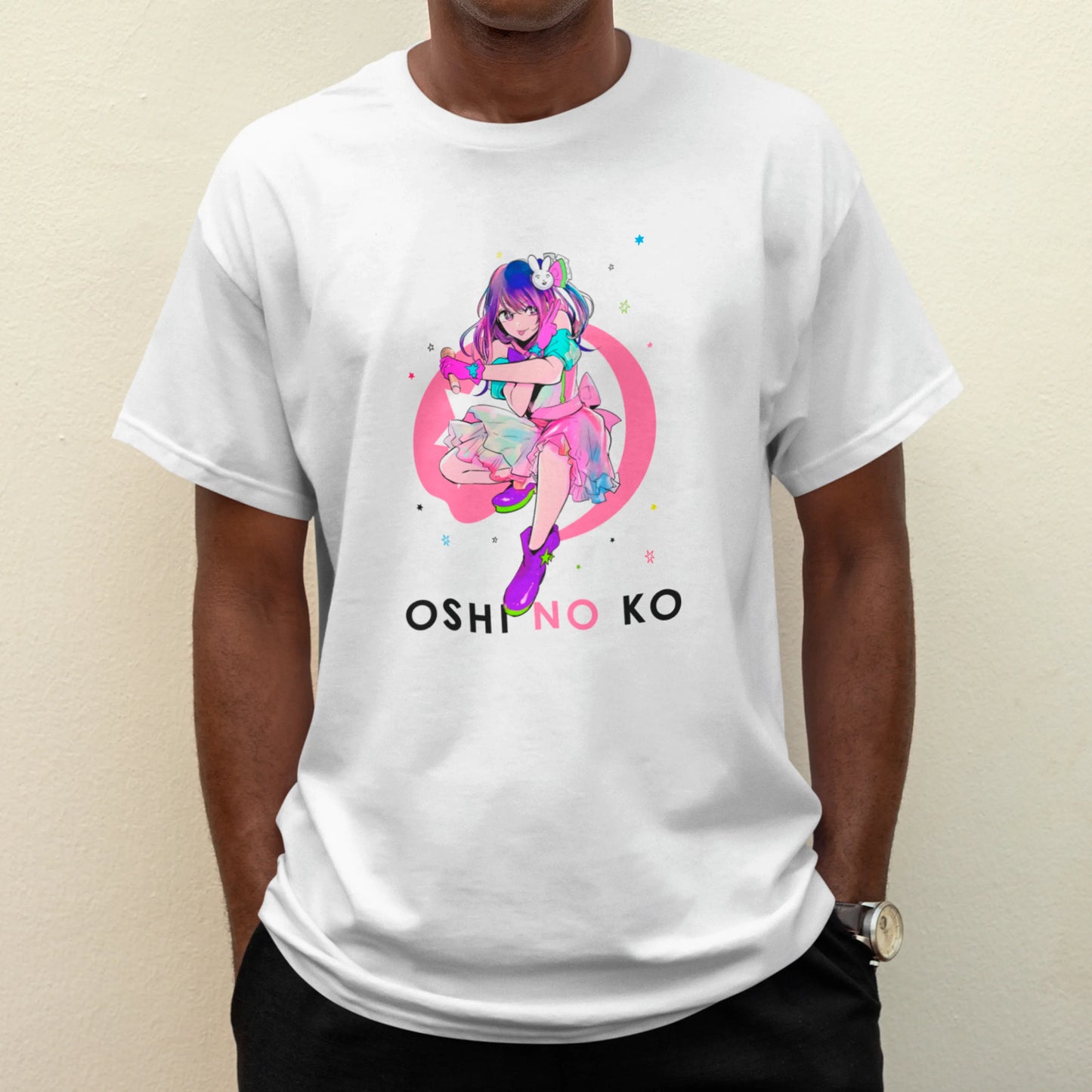 Camiseta Básica Unissex Poster Ai Hoshino Oshi No Ko