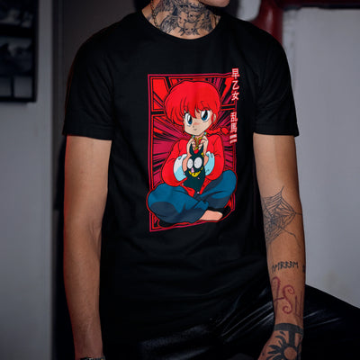 Camiseta Básica Unissex Ranma Saotome Kanji Bichinho