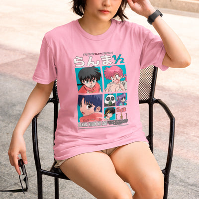 Camiseta Básica Unissex Personagens Quadrado Kanji Ranma