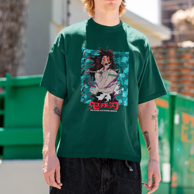 Camiseta Básica Unissex Demon Slayer Kokushibo Kanji Espada