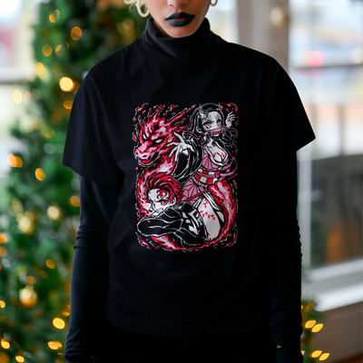 Camiseta Básica Unissex Nezuko Tanjiro Dragão