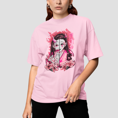Camiseta Básica Unissex Demon Slayer Nezuko Flor