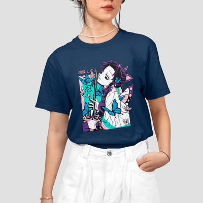 Camiseta Básica Unissex Demon Slayer Shinobu Borboleta