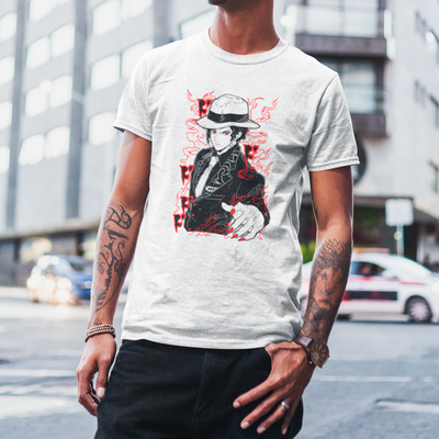 Camiseta Básica Unissex Demon Slayer Muzan Kanji Raios
