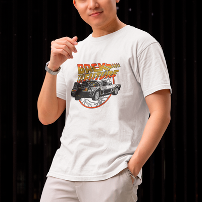 Camiseta Básica Unissex Delorean Traseira Back To Future