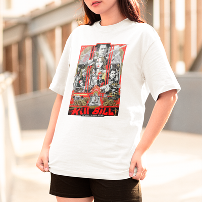 Camiseta Básica Unissex Kill Bill Poster The Whole Bloddy Affair