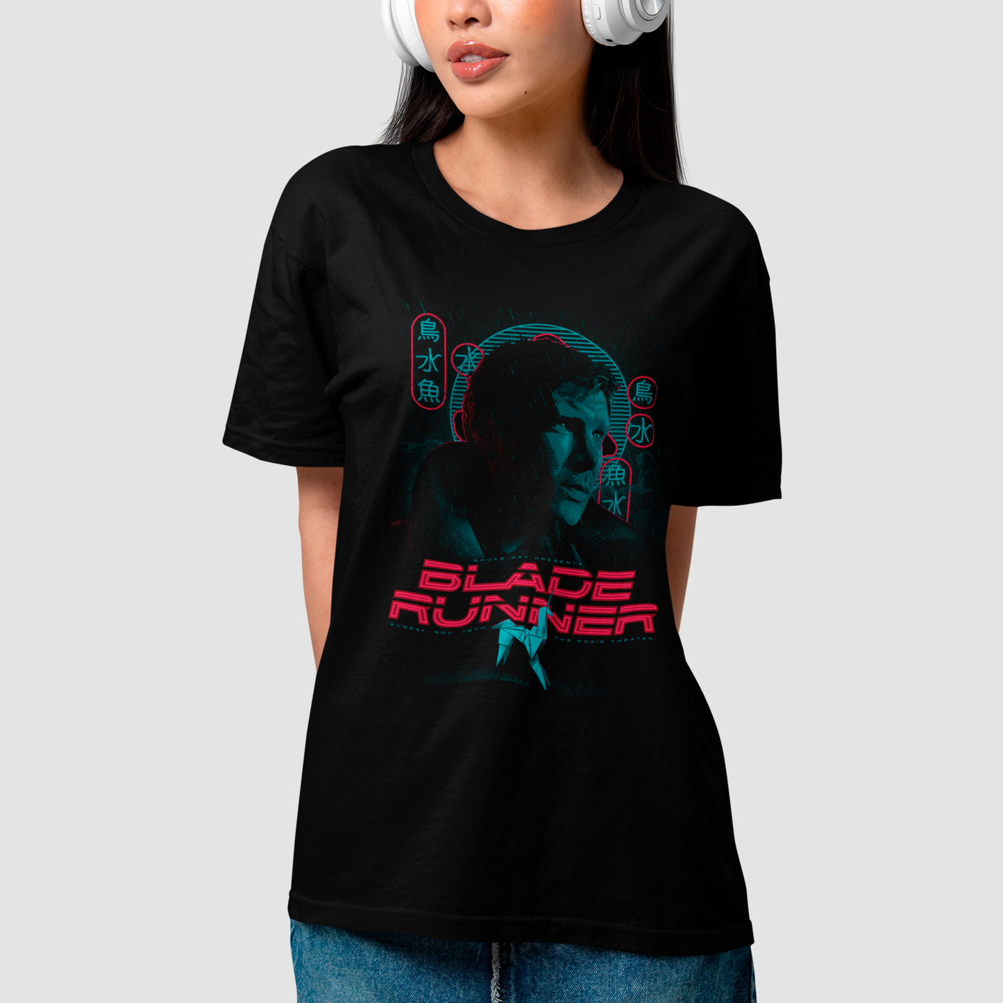 Camiseta Básica Unissex Blade Runner Rick Face Led