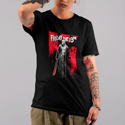 Camiseta Básica Unissex Jason Silhueta Tinta Sexta Feira 13