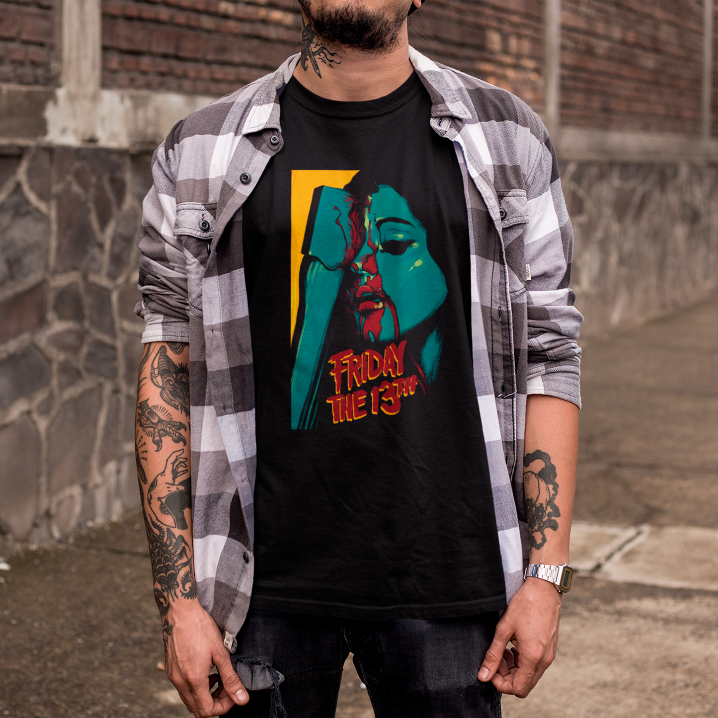 Camiseta Básica Unissex Mulher Pintura Sexta Feira 13