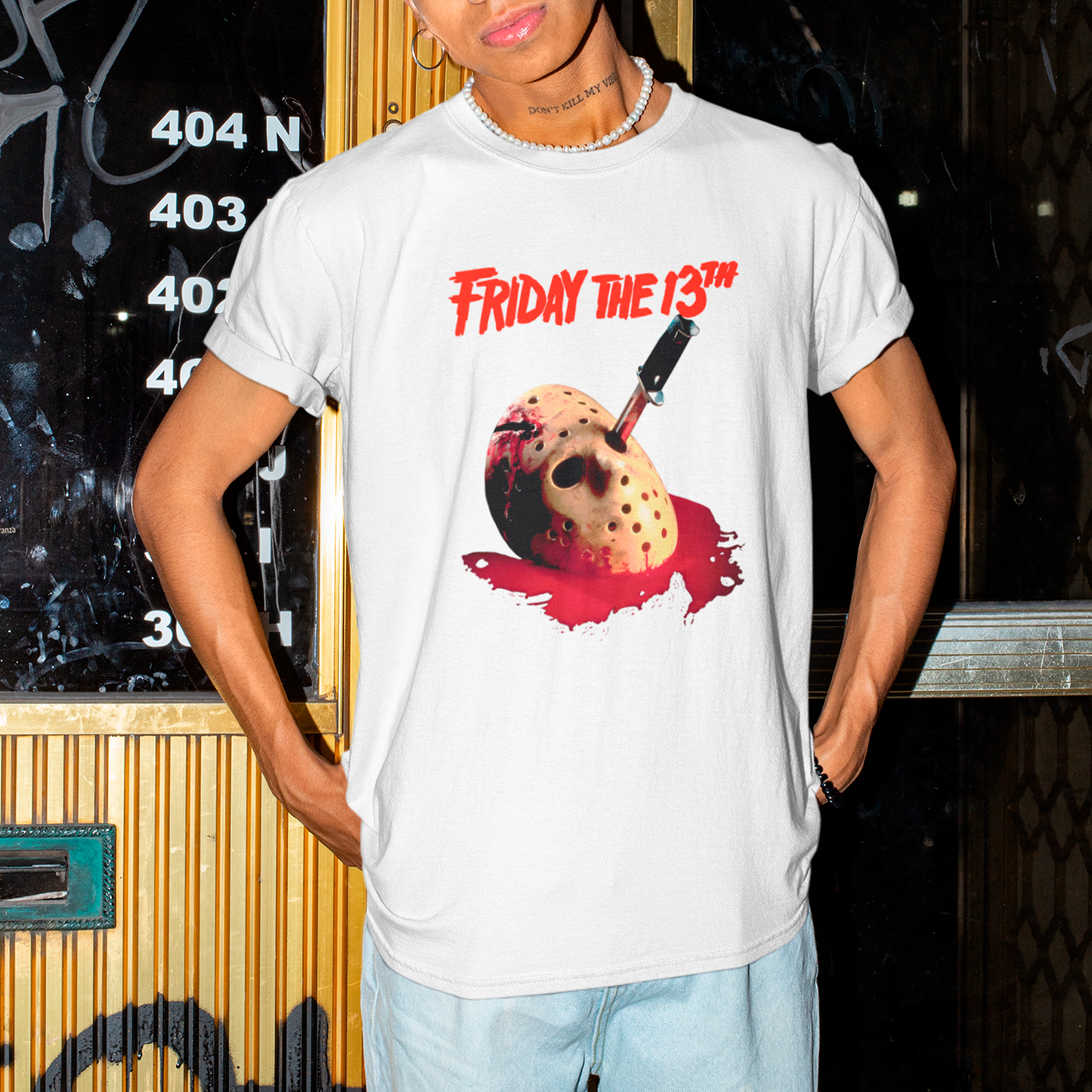 Camiseta Básica Unissex Mascara Faca Olho Sexta Feira 13