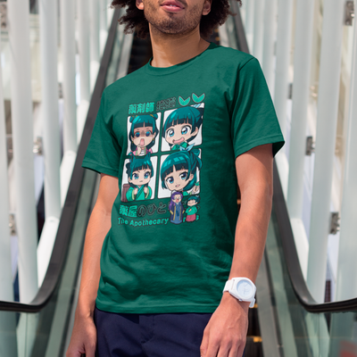 Camiseta Básica Unissex Kanji Chibi The Apothecary Diaries
