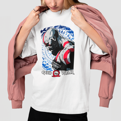 Camiseta Básica Unissex Kratos Perfil Runas God Of War