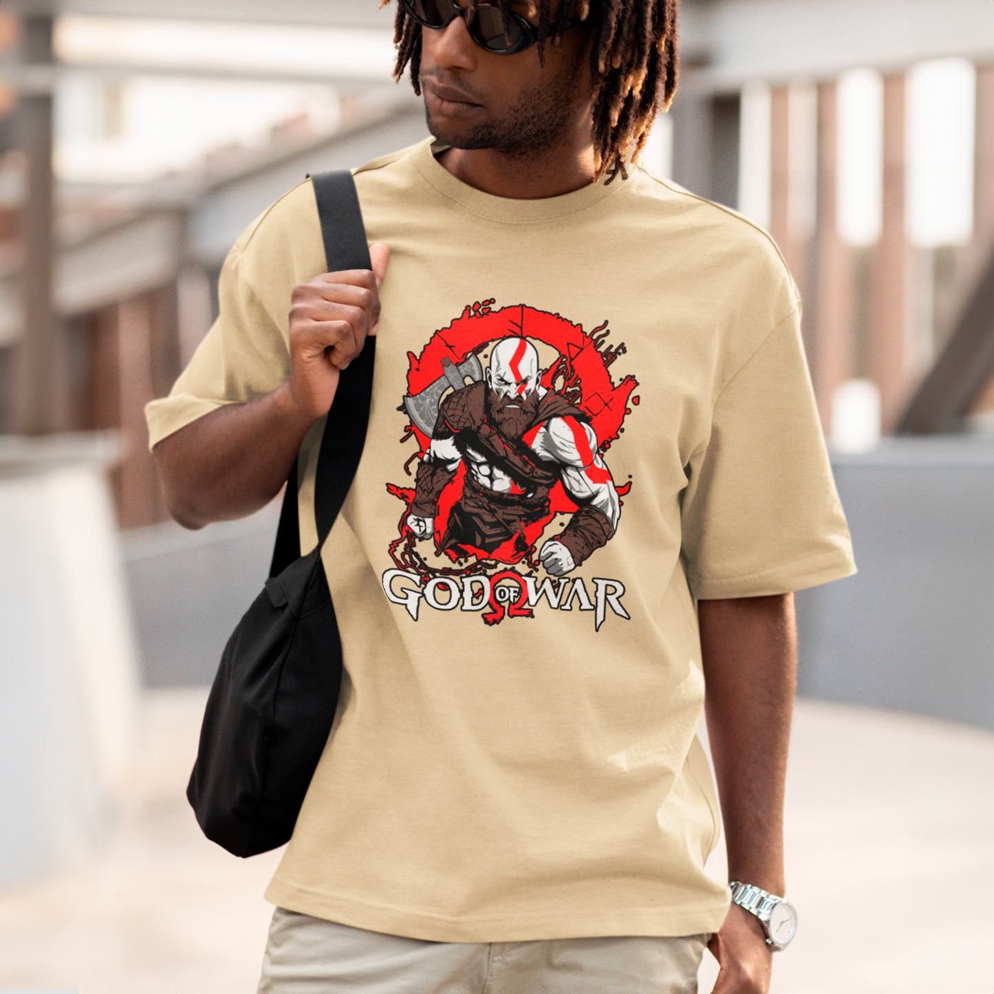 Camiseta Básica Unissex Kratos Omega Runas God Of War