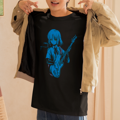 Camiseta Básica Unissex Amada Azul Bocchi The Rock