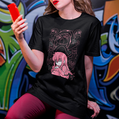 Camiseta Básica Unissex Gotou Emoções Bocchi The Rock