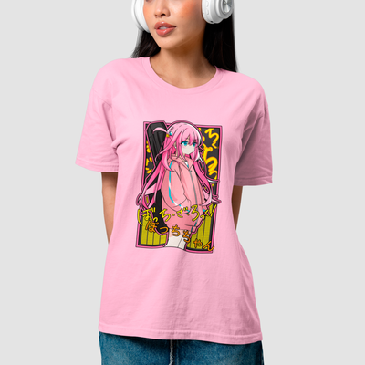 Camiseta Básica Unissex Gotou Kanji Guitarra Bocchi The Rock