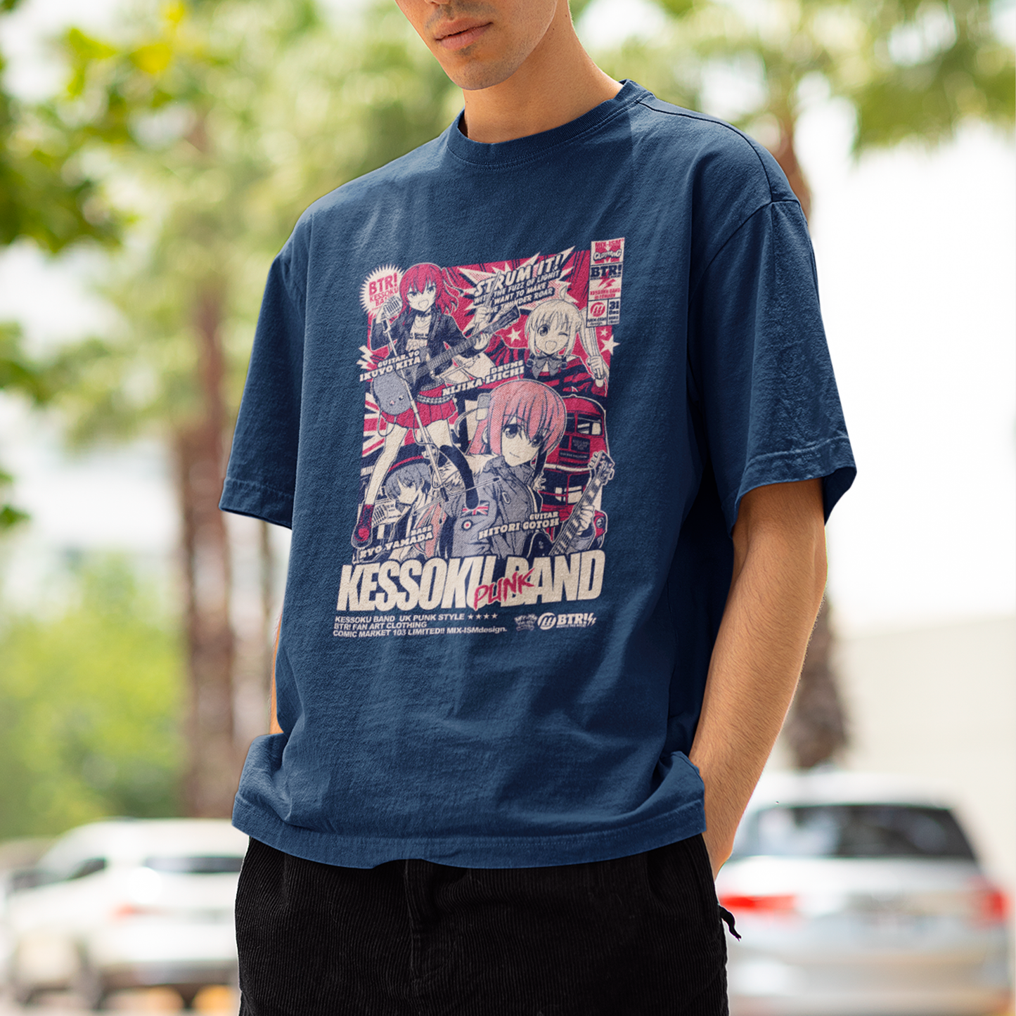 Camiseta Básica Unissex Kessoku Band Punk Poster Show Bocchi The Rock