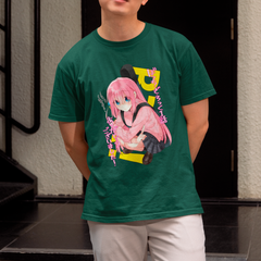 Camiseta Básica Unissex Gotou Agachada Kanji Bocchi The Rock