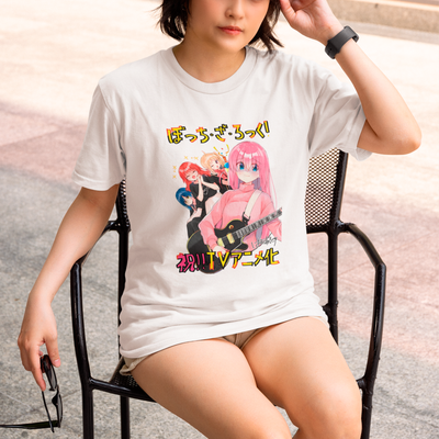Camiseta Básica Unissex Banda Kanji Bocchi The Rock